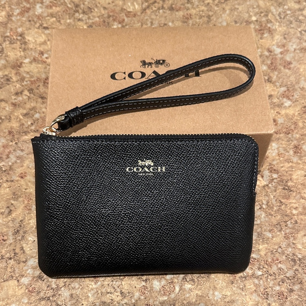Coach Black Wristlet. Never used.